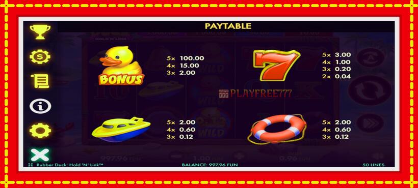 Slot machine Rubber Duck Hold N Link with access to free game online, picture 6