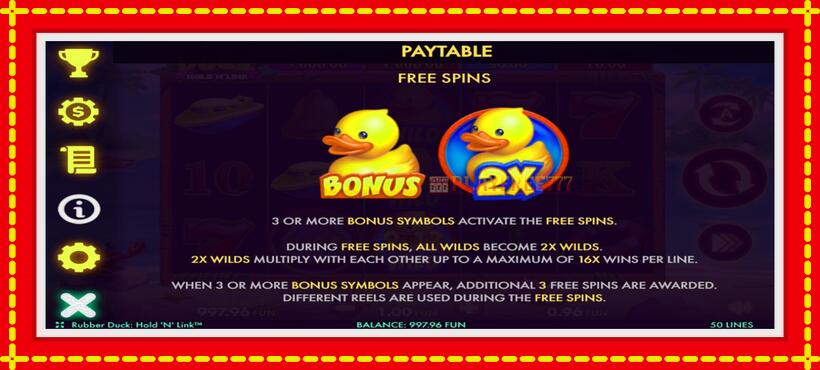 Slot machine Rubber Duck Hold N Link with access to free game online, picture 7