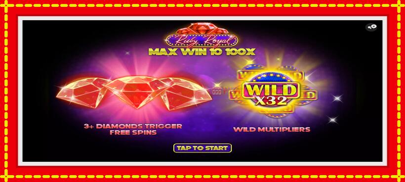 Slot machine Ruby Royal with access to free game online, picture 1