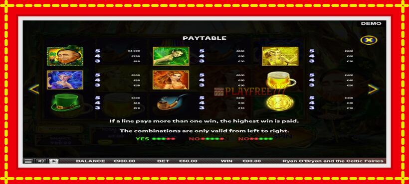 Slot machine Ryan OBryan and the Celtic Fairies with access to free game online, picture 4