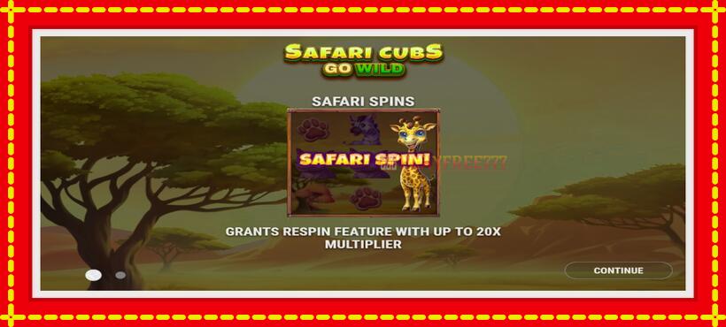 Slot machine Safari Cubs Go Wild with access to free game online, picture 1