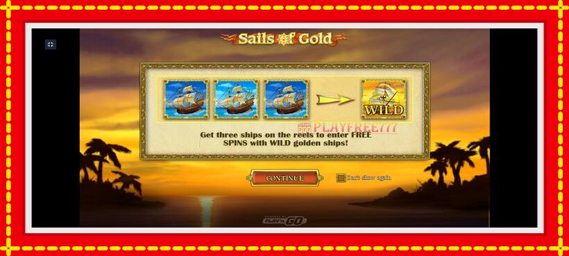 Slot machine Sails of Gold with access to free game online, picture 1