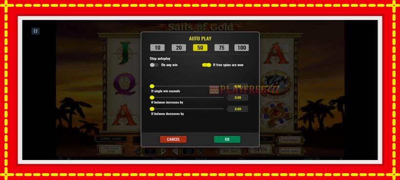 Slot machine Sails of Gold with access to free game online, picture 3