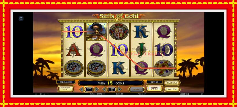 Slot machine Sails of Gold with access to free game online, picture 5