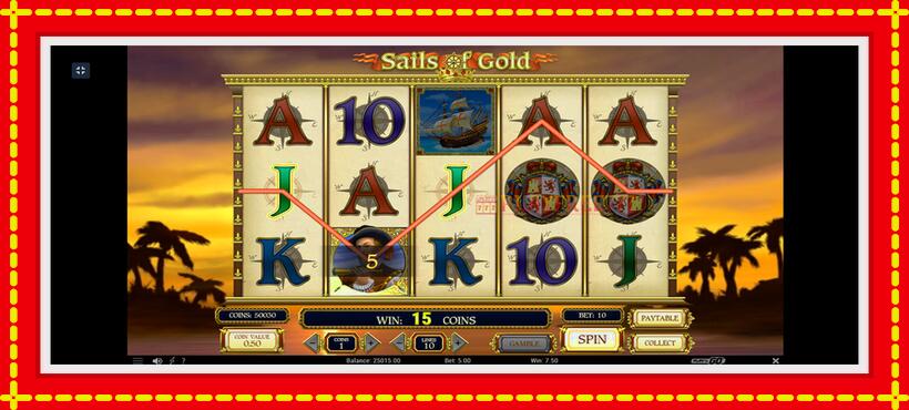 Slot machine Sails of Gold with access to free game online, picture 6