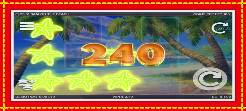 Slot machine Sam on the Beach with access to free game online, picture 2