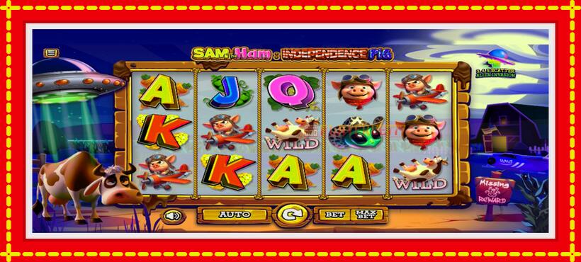 Slot machine Sam The Ham Independence Pig with access to free game online, picture 1