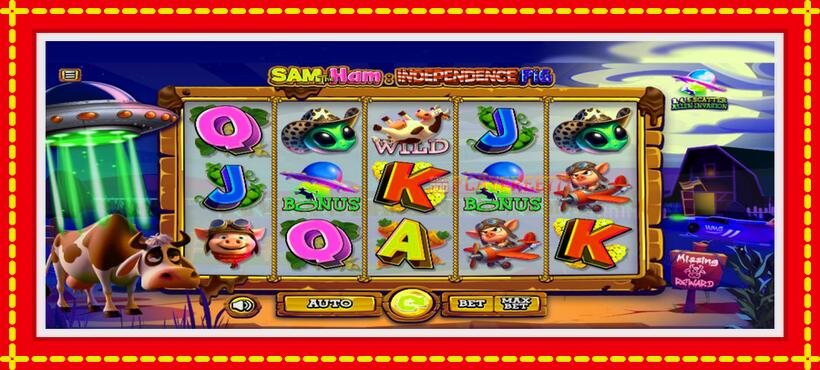 Slot machine Sam The Ham Independence Pig with access to free game online, picture 2