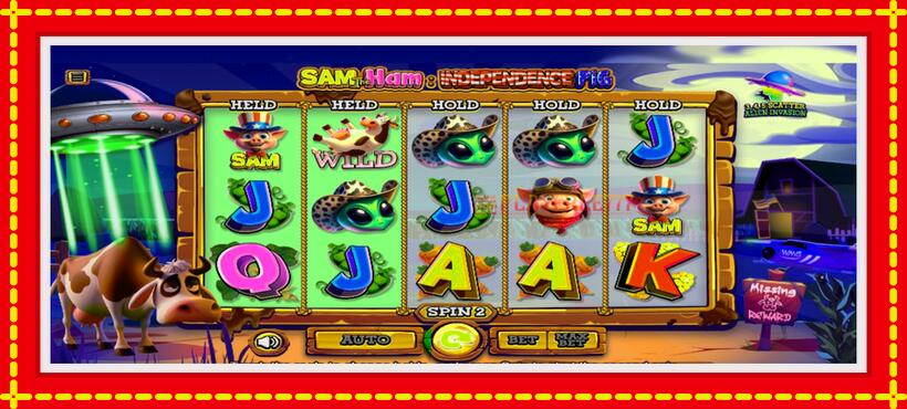 Slot machine Sam The Ham Independence Pig with access to free game online, picture 3