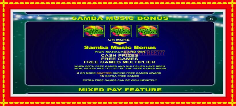 Slot machine Samba Brazil with access to free game online, picture 4