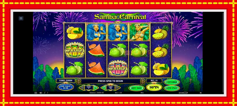 Slot machine Samba Carnival with access to free game online, picture 1