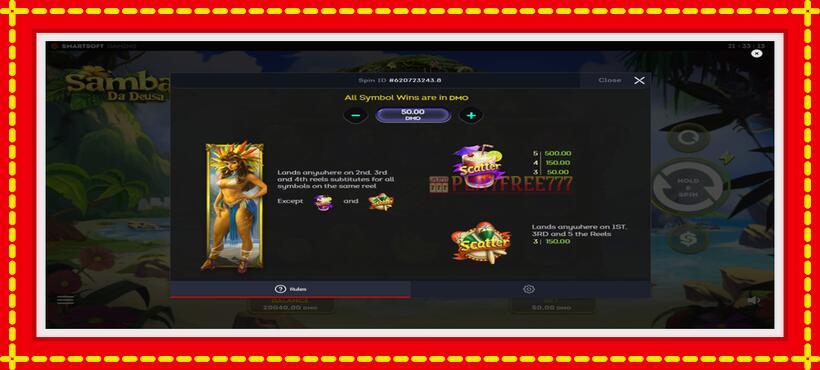 Slot machine Samba Da Deusa with access to free game online, picture 5