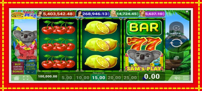 Slot machine Sams Play with access to free game online, picture 1