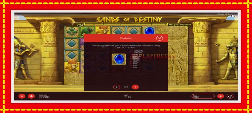 Slot machine Sands of Destiny with access to free game online, picture 6