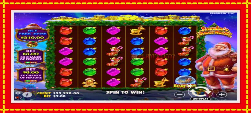 Slot machine Santas Xmas Rush with access to free game online, picture 2