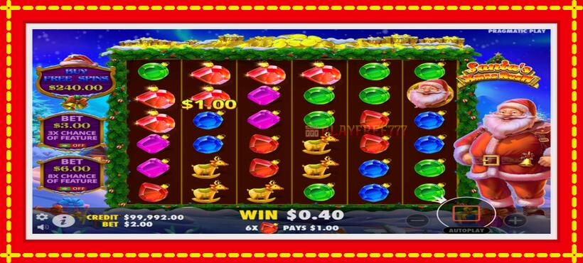 Slot machine Santas Xmas Rush with access to free game online, picture 3