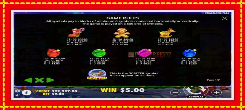 Slot machine Santas Xmas Rush with access to free game online, picture 4