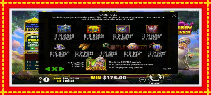 Slot machine Saray Ruyasi with access to free game online, picture 5