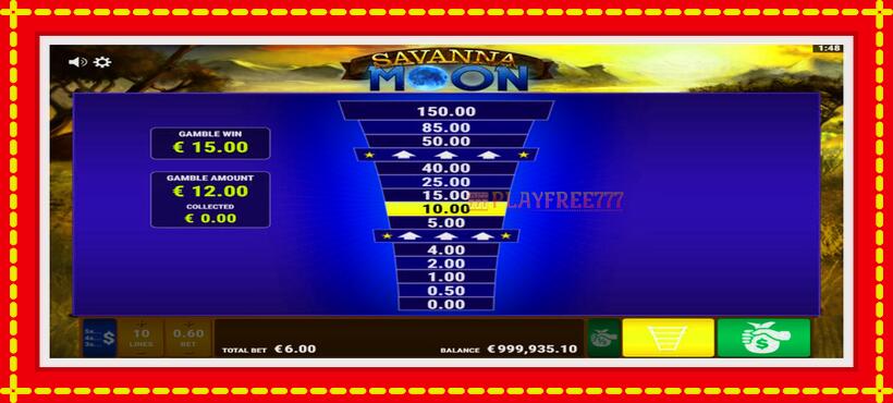 Slot machine Savanna Moon with access to free game online, picture 4