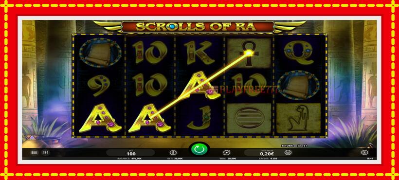 Slot machine Scrolls of RA with access to free game online, picture 3