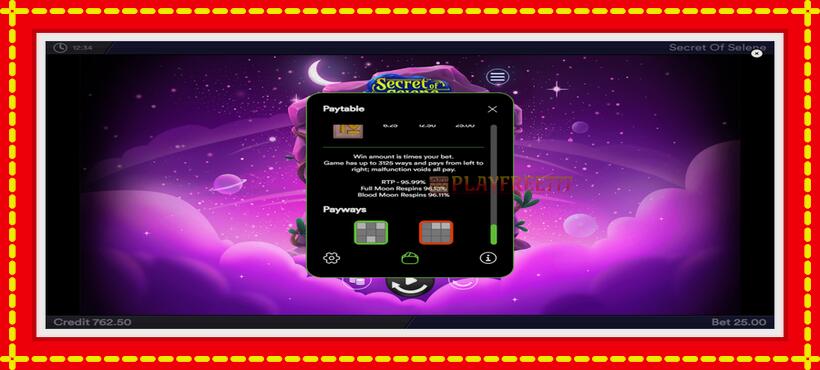 Slot machine Secret of Selene with access to free game online, picture 7