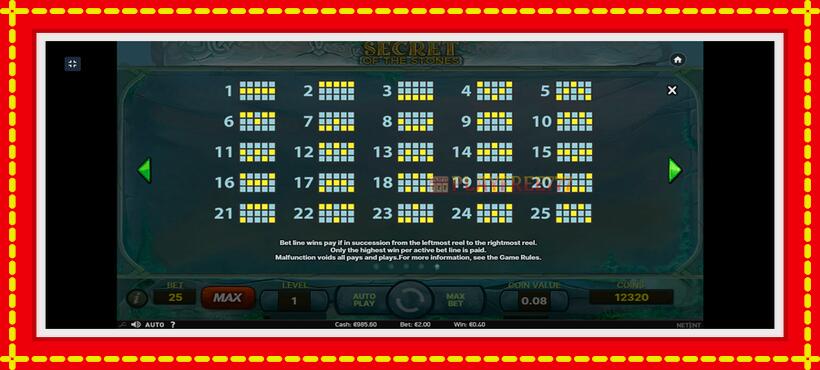 Slot machine Secret of the Stones with access to free game online, picture 7