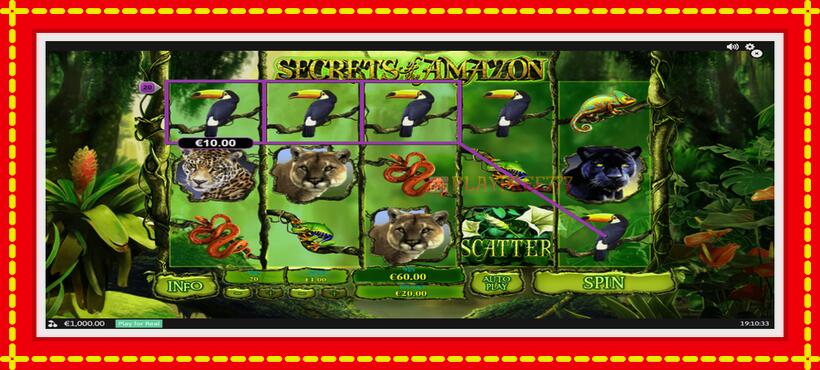 Slot machine Secrets of the Amazon with access to free game online, picture 2