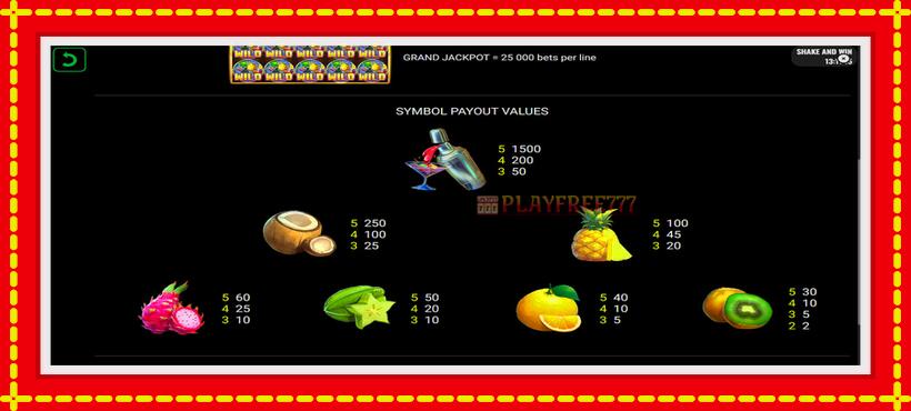 Slot machine Shake and Win with access to free game online, picture 6