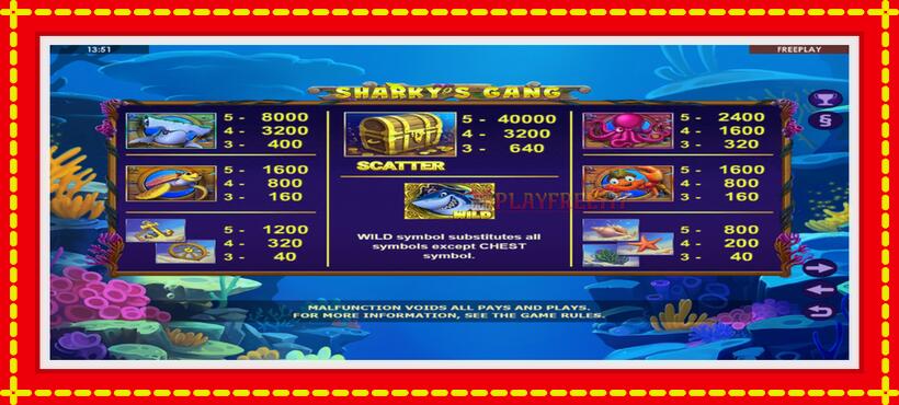 Slot machine Sharkys Gang with access to free game online, picture 4