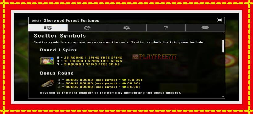 Slot machine Sherwood Forest Fortunes with access to free game online, picture 3