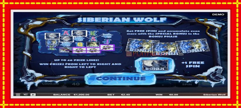 Slot machine Siberian Wolf with access to free game online, picture 1