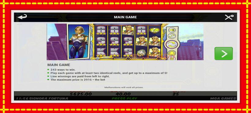 Slot machine Signora Fortuna with access to free game online, picture 6