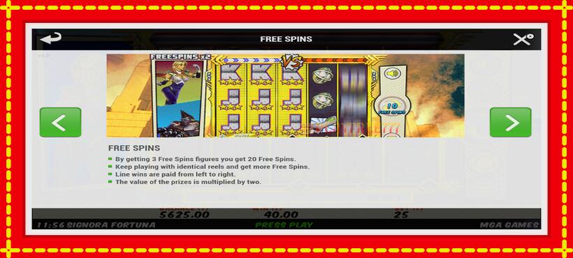 Slot machine Signora Fortuna with access to free game online, picture 7