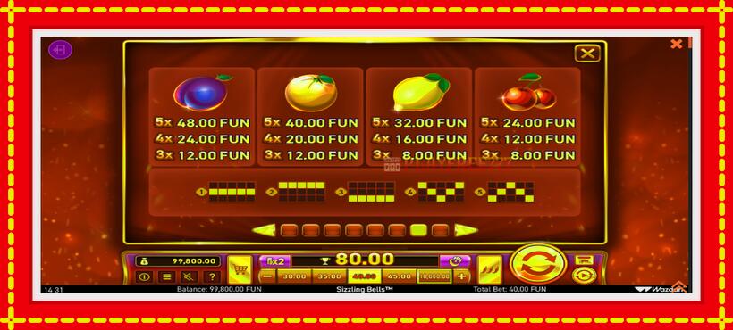 Slot machine Sizzling Bells with access to free game online, picture 7