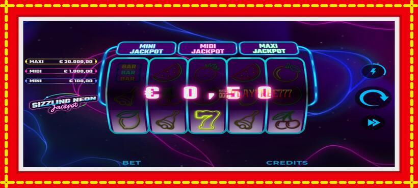 Slot machine Sizzling Neon Jackpot with access to free game online, picture 2