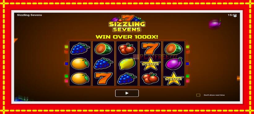 Slot machine Sizzling Sevens with access to free game online, picture 1