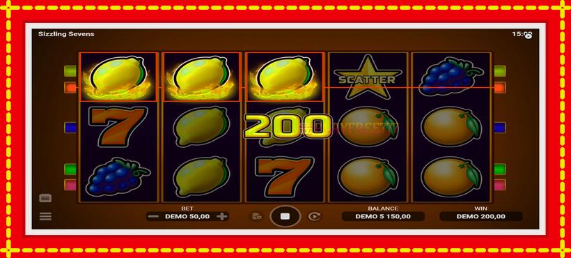 Slot machine Sizzling Sevens with access to free game online, picture 3