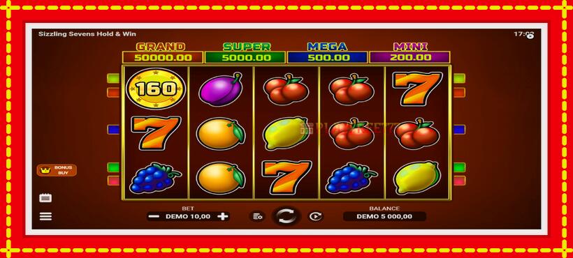 Slot machine Sizzling Sevens Hold & Win with access to free game online, picture 2