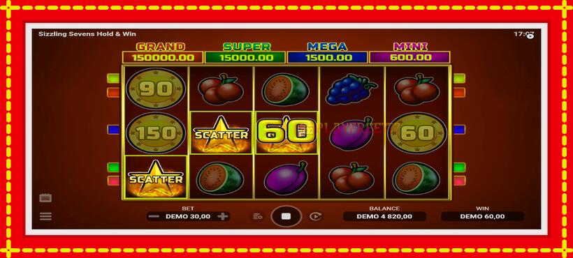 Slot machine Sizzling Sevens Hold & Win with access to free game online, picture 4