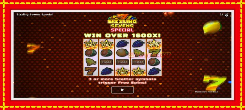 Slot machine Sizzling Sevens Special with access to free game online, picture 1