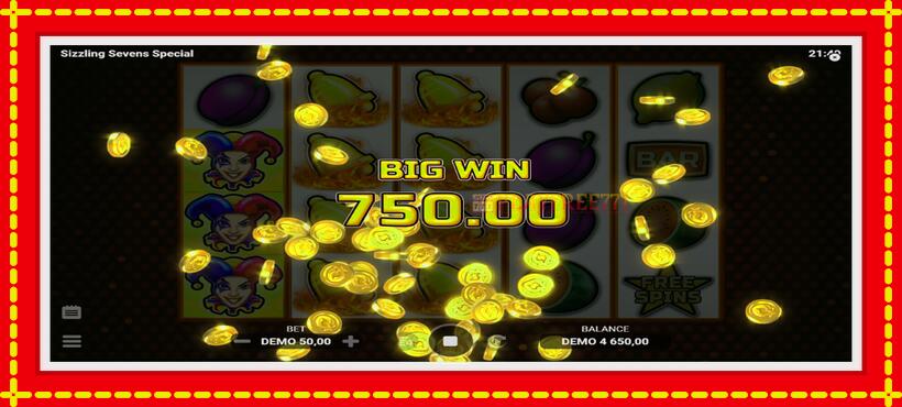 Slot machine Sizzling Sevens Special with access to free game online, picture 3