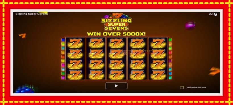 Slot machine Sizzling Super Sevens with access to free game online, picture 1