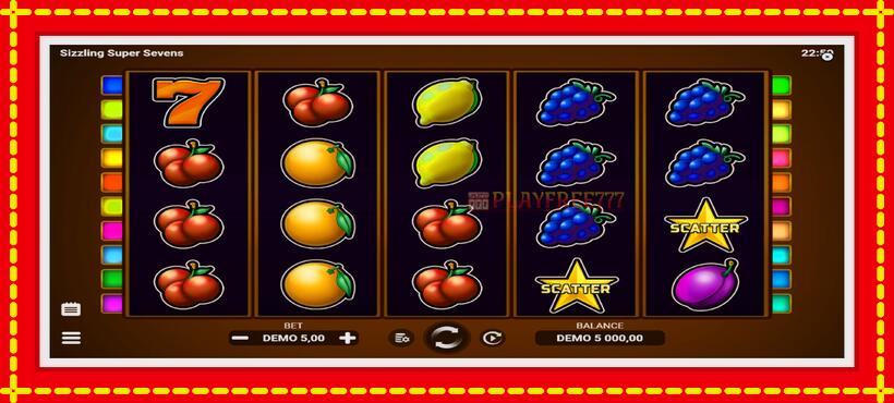 Slot machine Sizzling Super Sevens with access to free game online, picture 2