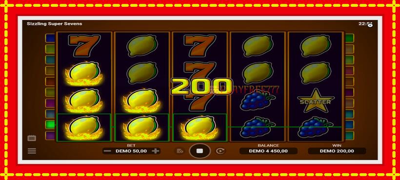 Slot machine Sizzling Super Sevens with access to free game online, picture 3