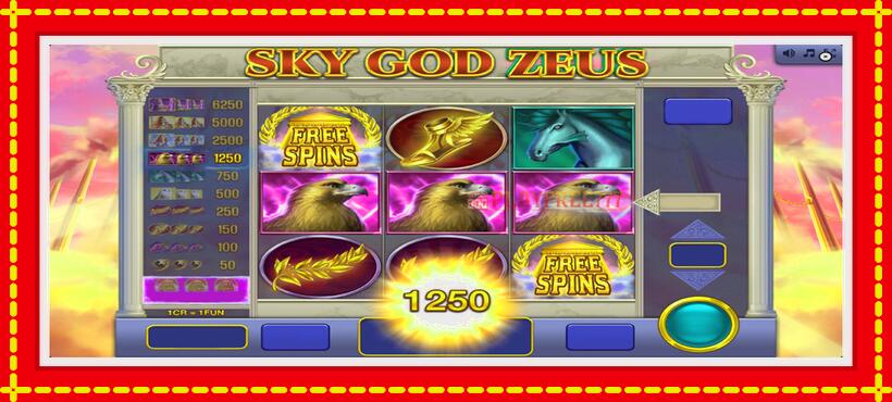 Slot machine Sky God Zeus 3x3 with access to free game online, picture 2