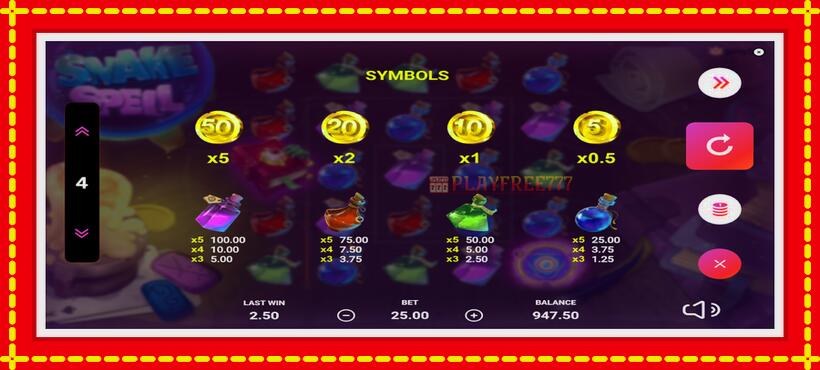 Slot machine Snake Spell with access to free game online, picture 6