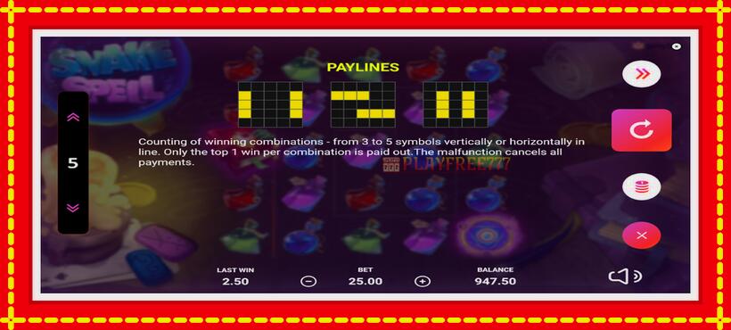 Slot machine Snake Spell with access to free game online, picture 7