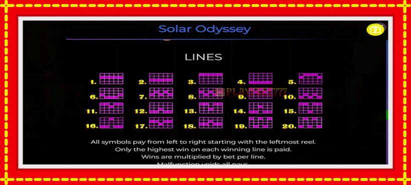 Slot machine Solar Odyssey with access to free game online, picture 7