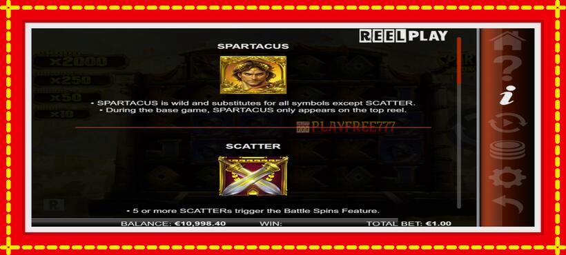 Slot machine Spartacus 10K Ways with access to free game online, picture 4