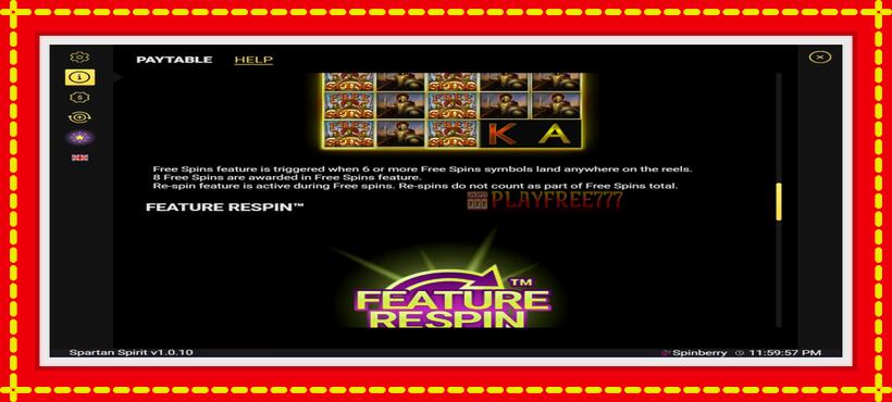 Slot machine Spartan Spirit with access to free game online, picture 6